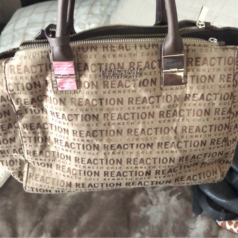 Reaction Kenneth Cole Brown and Black Tote - Picture 2 of 13